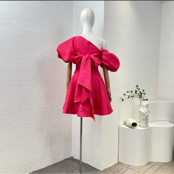 Aje Pink Asymmetrical One Shoulder Cocktail Dress - Picture 9 of 10